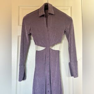 BOBBI ROCCO Lavender shimmer Knit Maxi button down dress